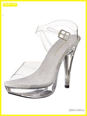 Clear PVC Platform Sandals Ankle Strap Heels Party